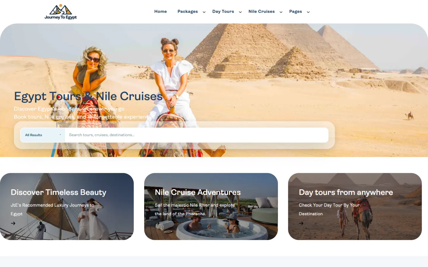 Journey to Egypt — Web design and development