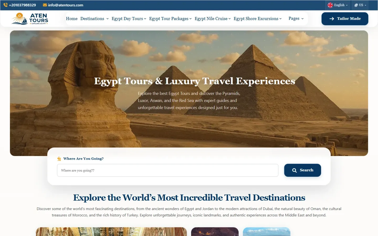 Aten Tours — Web design and development + SEO